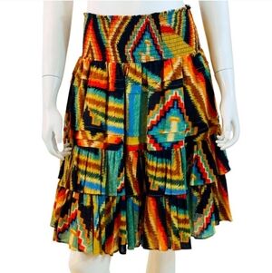 RALPH LAUREN Colorful Western Southwestern Skirt Elastic Waist